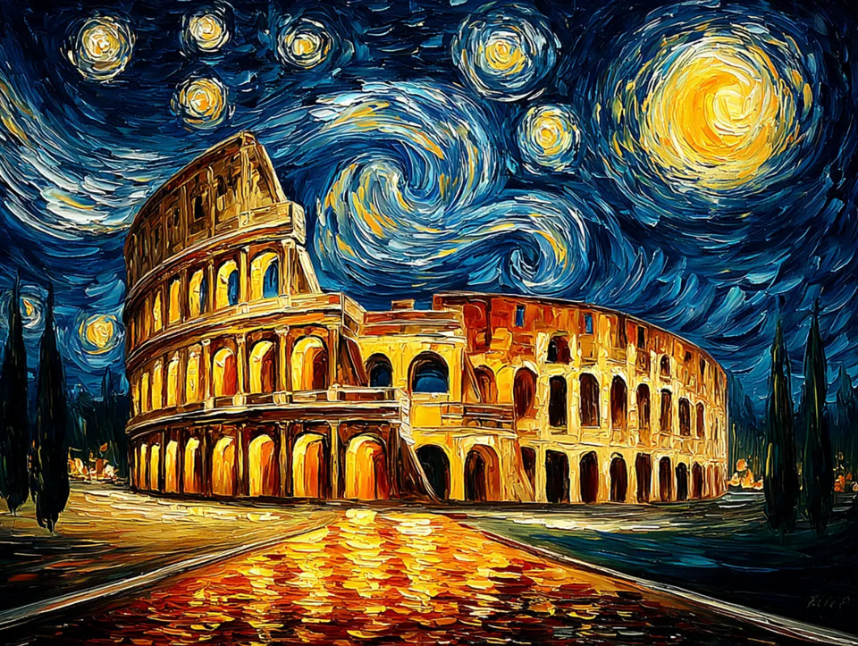 Roman Colosseum Lights – Diamond Painting Kit