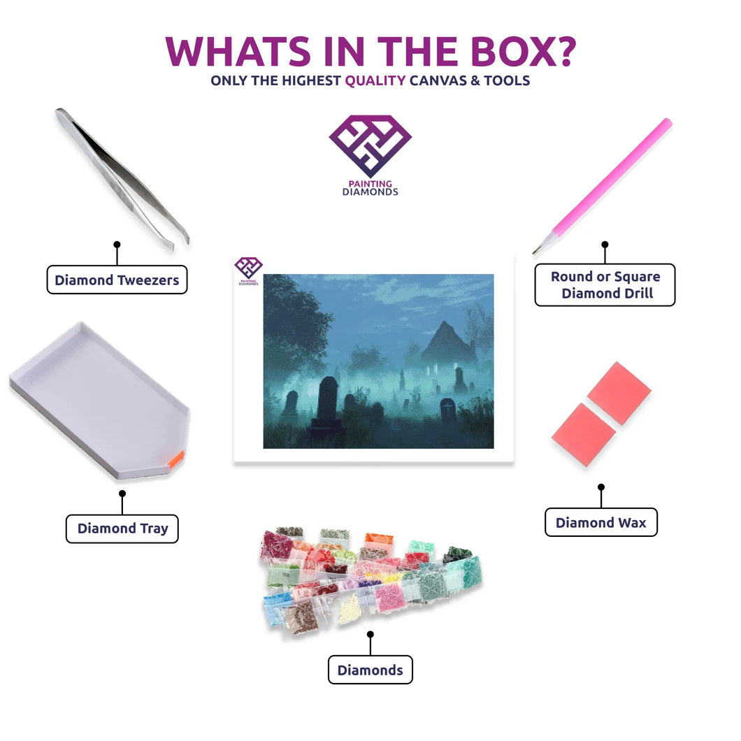 Ghostly Graveyard Mist - Diamond Painting Kit