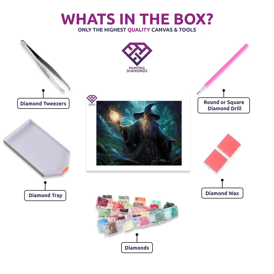 Mysterious Wizard - 5D Diamond Painting Kit