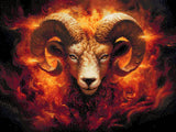 Aries' Fiery Spirit artwork shown as a completed diamond painting preview