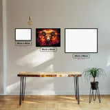 Aries' Fiery Spirit diamond painting displayed in a room setting