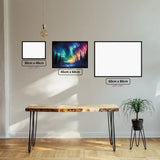 Aurora Borealis diamond painting displayed in a room setting