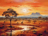Australian Outback artwork shown as a completed diamond painting preview