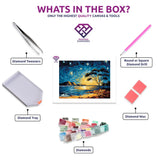 Cape York Twilight diamond painting kit contents shown together