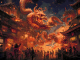 Chinese New Year artwork shown as a completed diamond painting preview