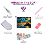 Christ the Redeemer diamond painting kit contents shown together