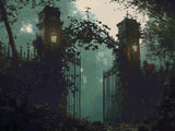 Creepy Cemetery Gate artwork shown as a completed diamond painting preview