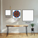 Floral Mandala Bliss diamond painting displayed in a room setting