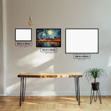 Glowing London Eye diamond painting displayed in a room setting