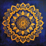 Golden Mandala Glow artwork shown as a completed diamond painting preview