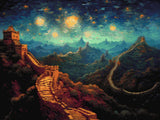 Great Wall in Starry Splendour artwork shown as a completed diamond painting preview