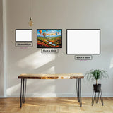 Hot Air Balloons diamond painting displayed in a room setting