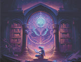 Knowledge artwork shown as a completed diamond painting preview
