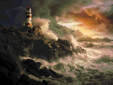 Lighthouse Vigil artwork shown as a completed diamond painting preview