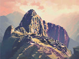Machu Pichu Pastels artwork shown as a completed diamond painting preview