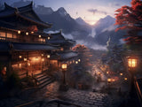 lantern-lit traditional mountain town
