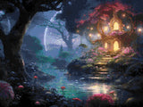 Moonlit Garden artwork shown as a completed diamond painting preview