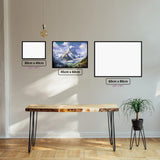Mountain Vista diamond painting displayed in a room setting