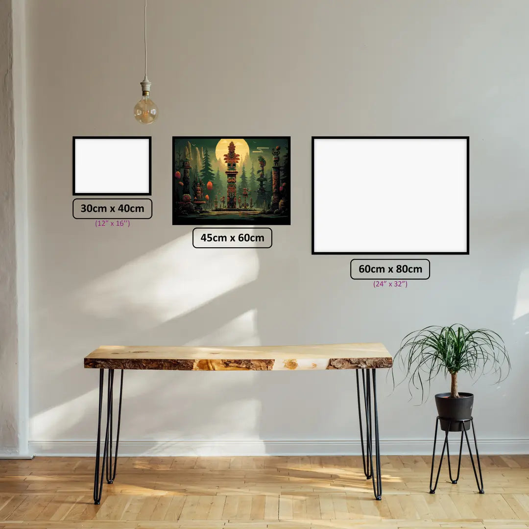 Native American Spirit diamond painting displayed in a room setting