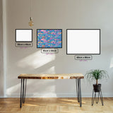 Neon Mushroom Wonderland diamond painting displayed in a room setting