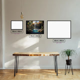 Oasis diamond painting displayed in a room setting