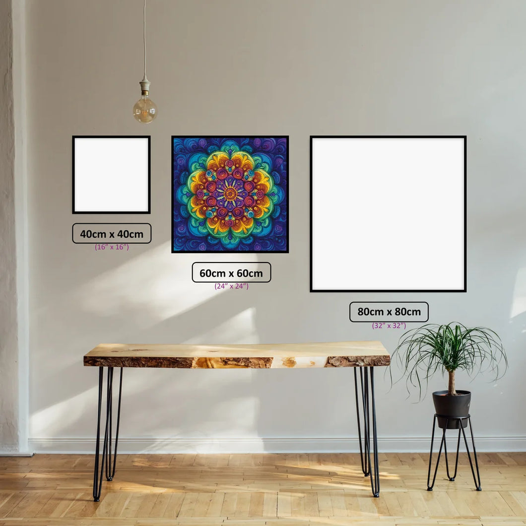 Rainbow Mandala Swirls - Diamond Painting Kit