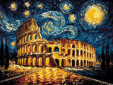 Roman Colosseum Lights artwork shown as a completed diamond painting preview