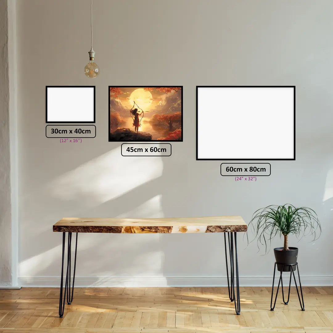 Sagittarius' Adventurous Spirit diamond painting displayed in a room setting