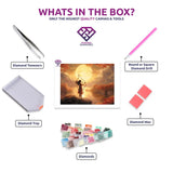 Sagittarius' Adventurous Spirit diamond painting kit contents shown together