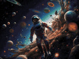 Space Explorer artwork shown as a completed diamond painting preview