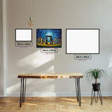 Starry Mystique of Stonehenge diamond painting displayed in a room setting