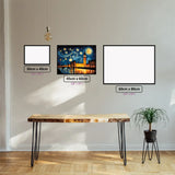 Starry Night Over London diamond painting displayed in a room setting