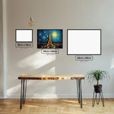 Starry Parisian Nights diamond painting displayed in a room setting