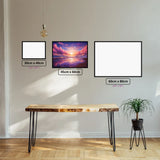 Sunset Beach diamond painting displayed in a room setting