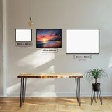 Tranquil Beachscape diamond painting displayed in a room setting