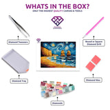 Twelve Apostles diamond painting kit contents shown together