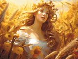 Virgo's Harvest Abundance artwork shown as a completed diamond painting preview