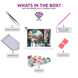When in Rome diamond painting kit contents shown together