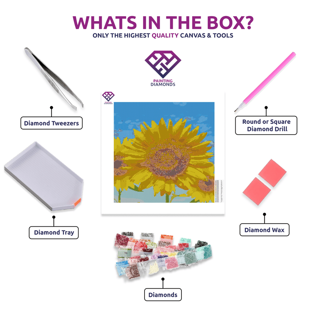 Vibrant Sunflower - 5D Diamond Painting Kit