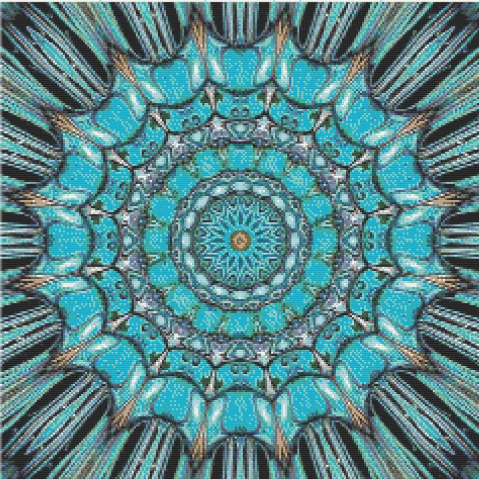 Aqua Kaleidoscope Dream - 5D Diamond Painting Kit