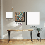 Artistic Owl diamond painting displayed in a room setting