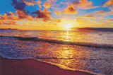 Beach Sunset 1 artwork shown as a completed diamond painting preview