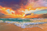 Beach Sunset 2 artwork shown as a completed diamond painting preview