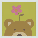 Bear - Beginner artwork shown as a completed diamond painting preview