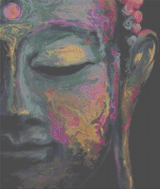Buddha artwork shown as a completed diamond painting preview