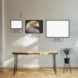 Colourful Eagle diamond painting displayed in a room setting