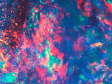 abstract multicoloured pattern beneath dark blue and purple colour fields