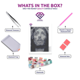 Crown of Thorns diamond painting kit contents shown together