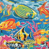 Fish in the Sea artwork shown as a completed diamond painting preview