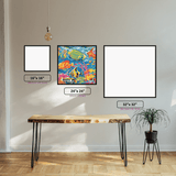 Fish in the Sea diamond painting displayed in a room setting